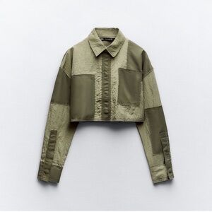 Zara Nylon Patchwork Cropped Top